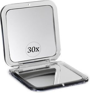 30X Square Magnifying Compact Mirror (Black)