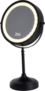 Lighted 20X/1X Magnifying Tabletop Makeup Mirror, 8