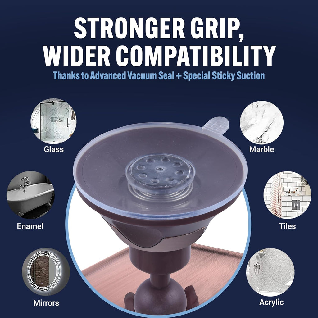 MIRRORVANA Fogless Shower Mirror for Shaving with Improved Suction and 360° Swivel - Unbreakable Fog Free Mirror for Men and Women - 6.3" x 6.3" (Bronze)