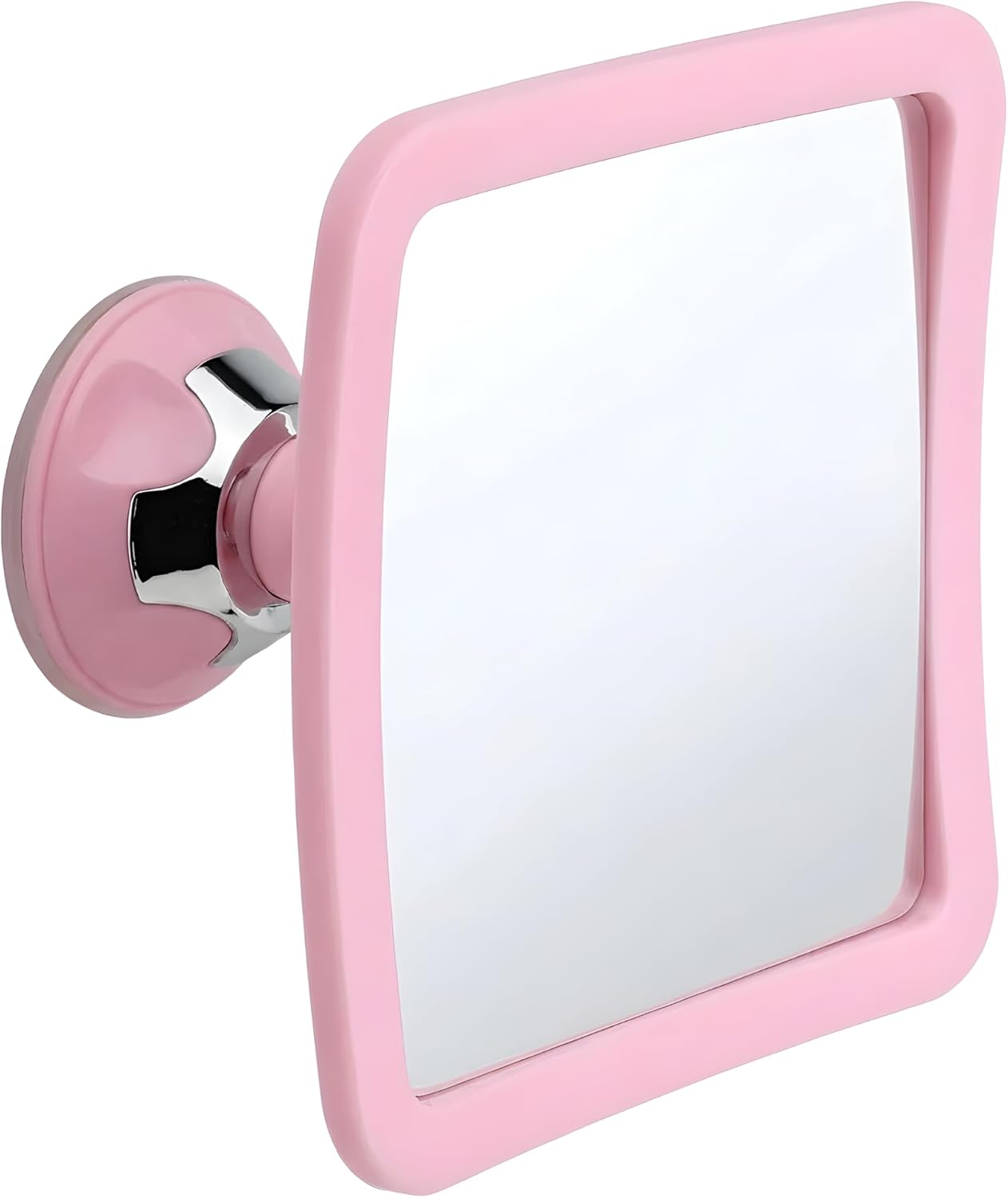 Fogless Shower Mirror for Skincare and Grooming with Suction Mount (Pink)