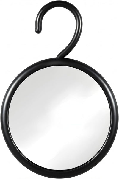 Round Hangable Fogless Shower Mirror for Shaving, 6.7" (Black)
