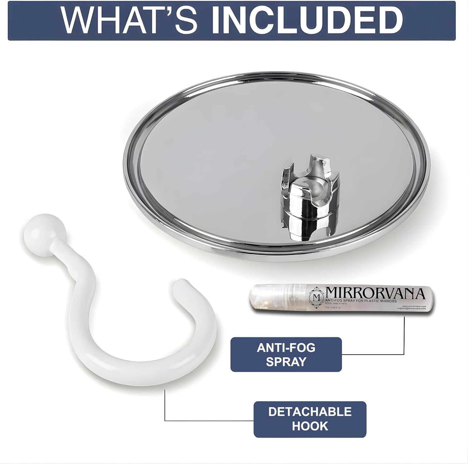 Round Hangable Fogless Shower Mirror (Chrome)