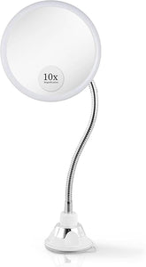 10X Magnifying Makeup Mirror with Flexible Gooseneck (Round)