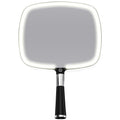 Lighted Travel Hand Mirror with Detachable Stand (Black)