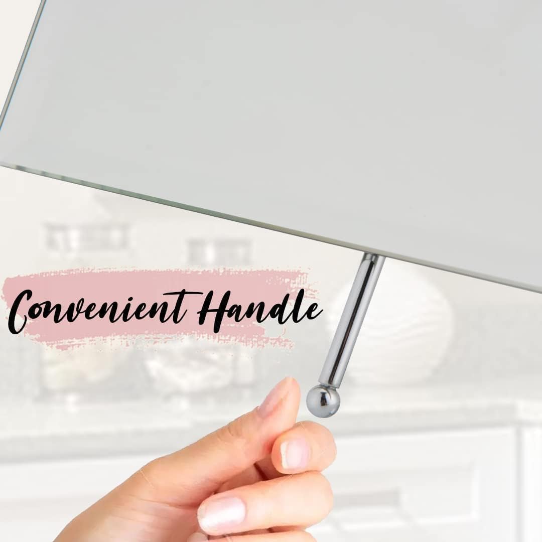 Frameless Rectangular Wall Mount Mirror with 11" Extendable Arm, No Magnification