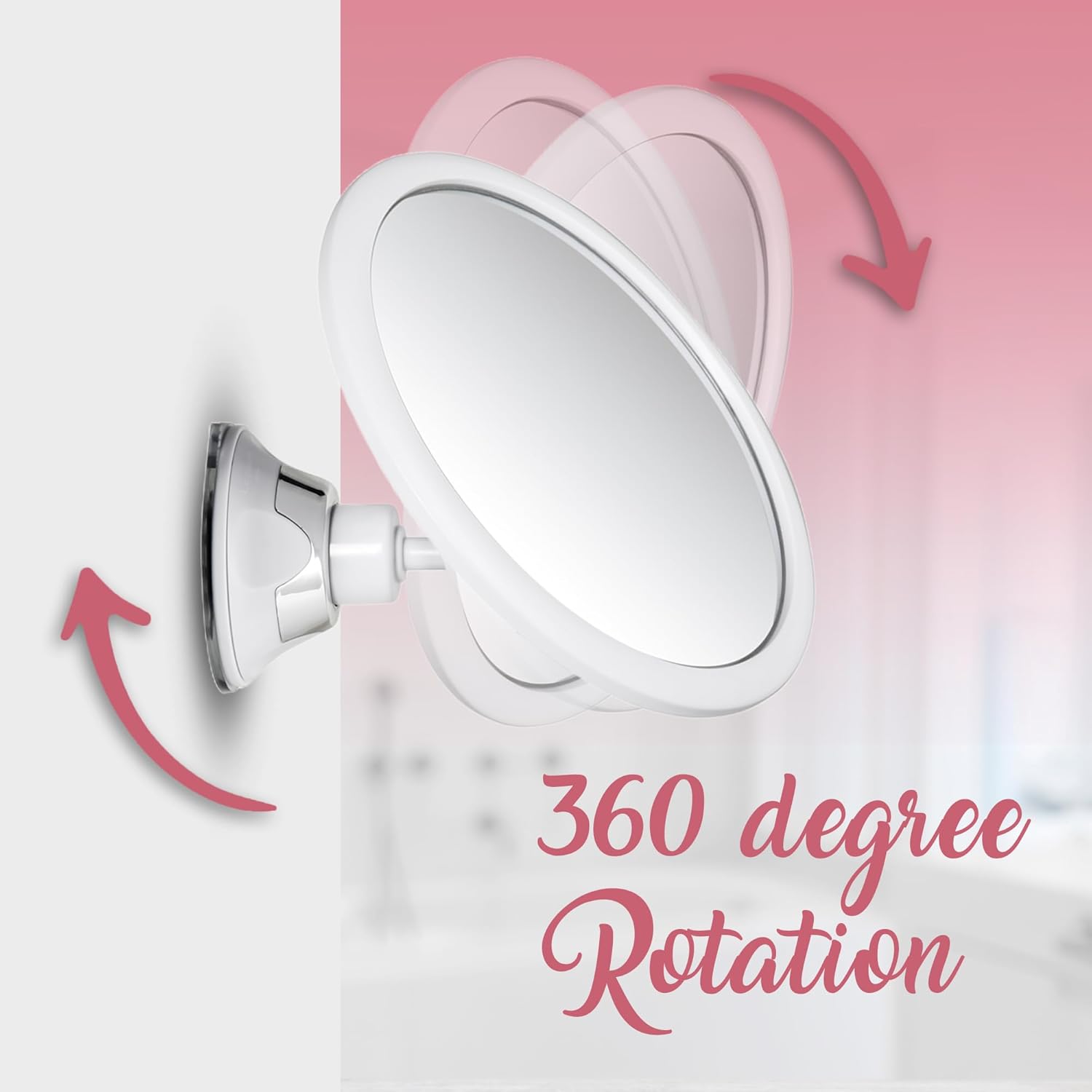 10X Magnifying Makeup Mirror with Suction Cup (Round)