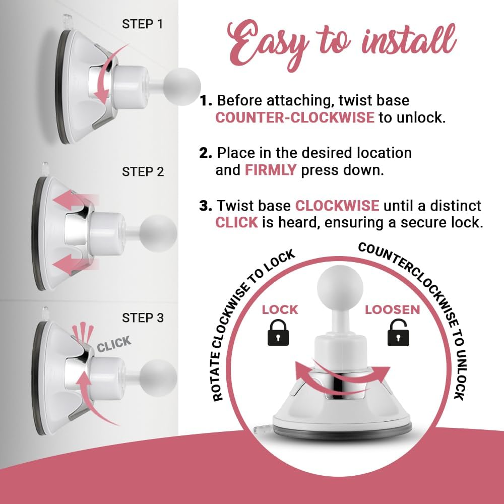 MIRRORVANA 10X Round Magnifying Mirror for Applying Makeup - Suction Cup Cosmetic Make Up Mirror, Ideal for Vanity, Bathroom, and Travel Use - 6.7" Diameter