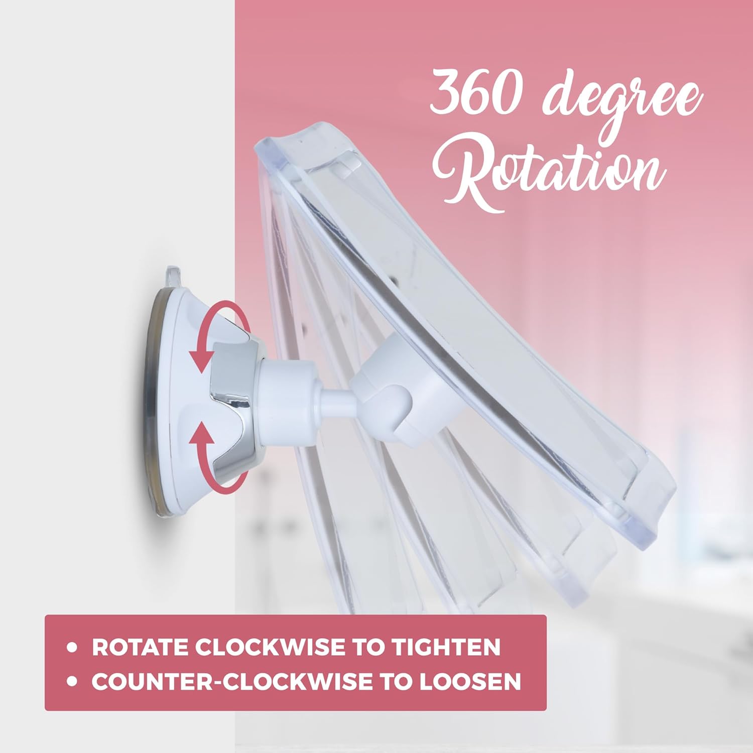 10X Magnifying Makeup Mirror with Suction Cup (Square)