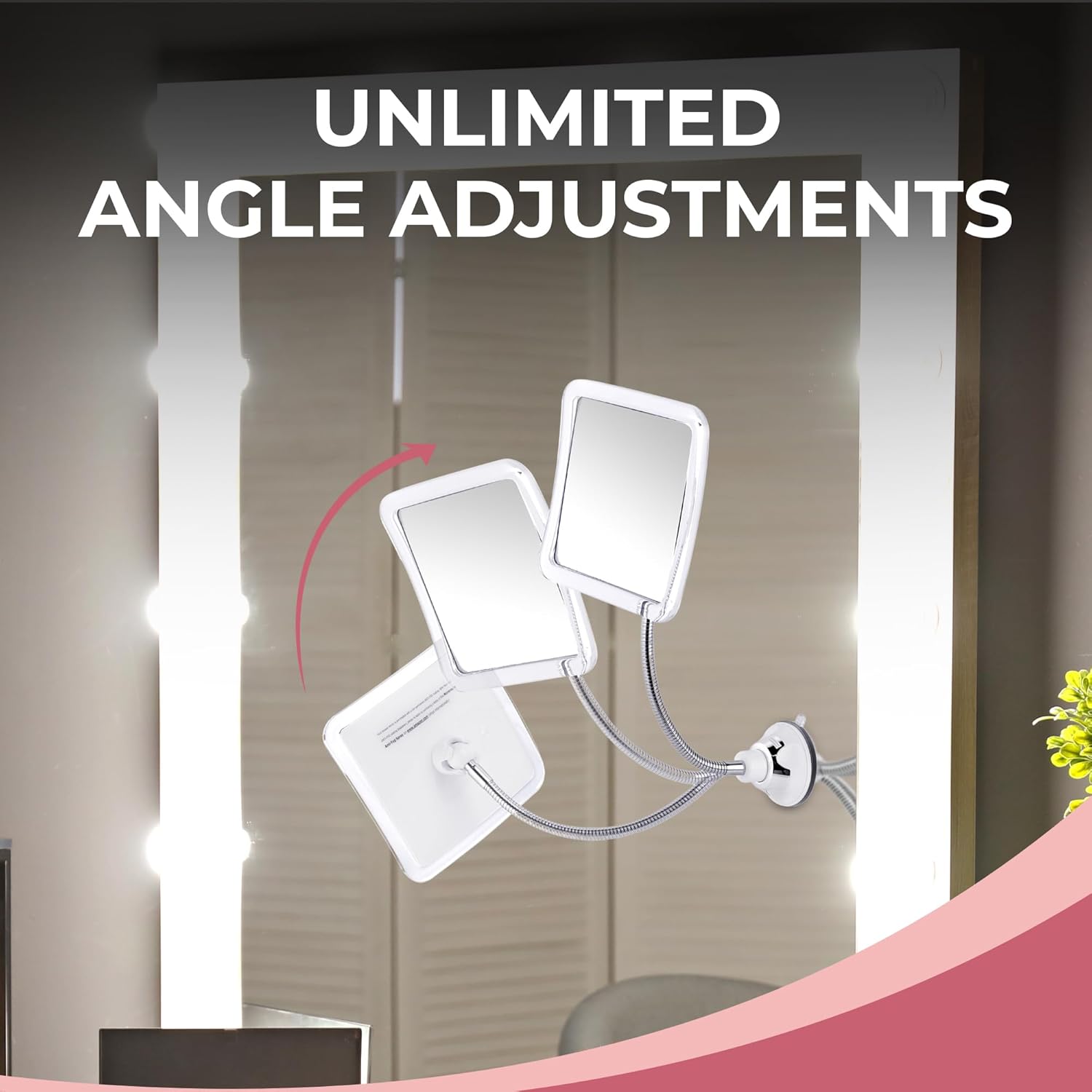 10X Magnifying Makeup Mirror with Flexible Gooseneck (Square)