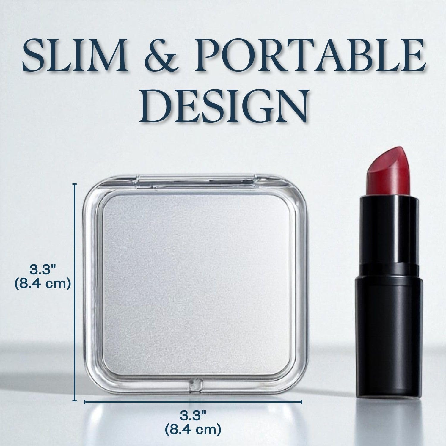 15X Square Magnifying Compact Mirror (Silver)