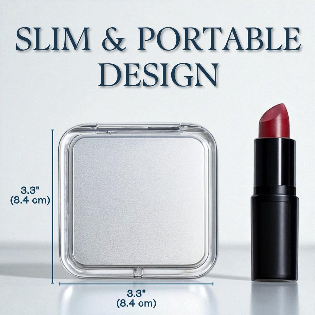15X Square Magnifying Compact Mirror (Silver)