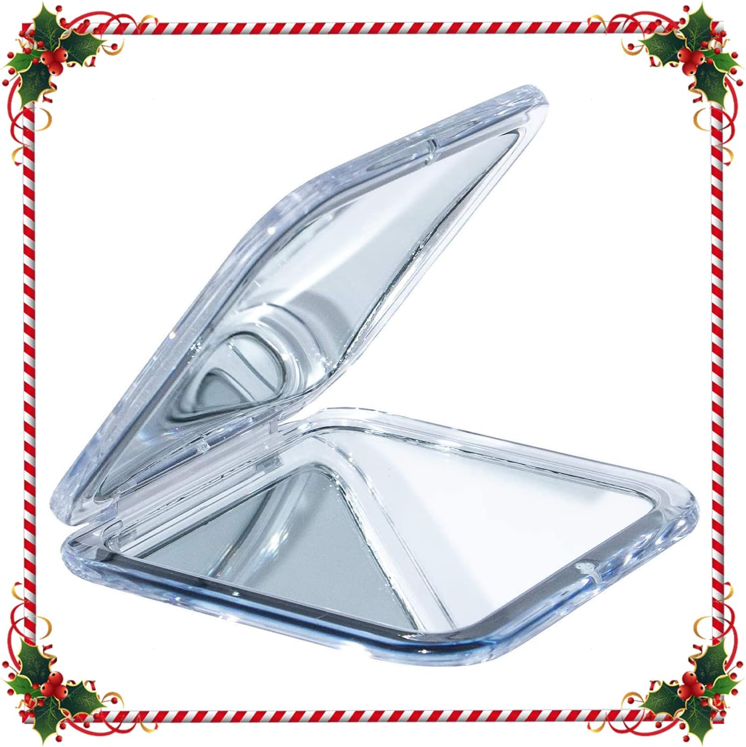15X Square Magnifying Compact Mirror (Silver)