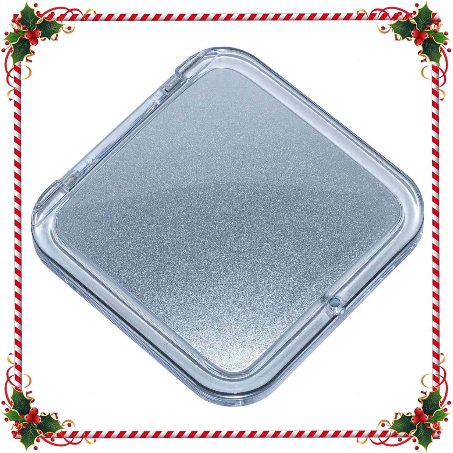 15X Square Magnifying Compact Mirror (Silver)