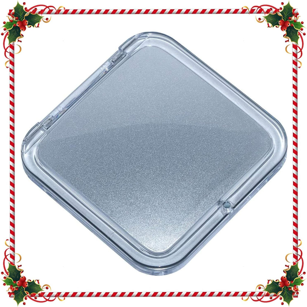 15X Square Magnifying Compact Mirror (Silver)