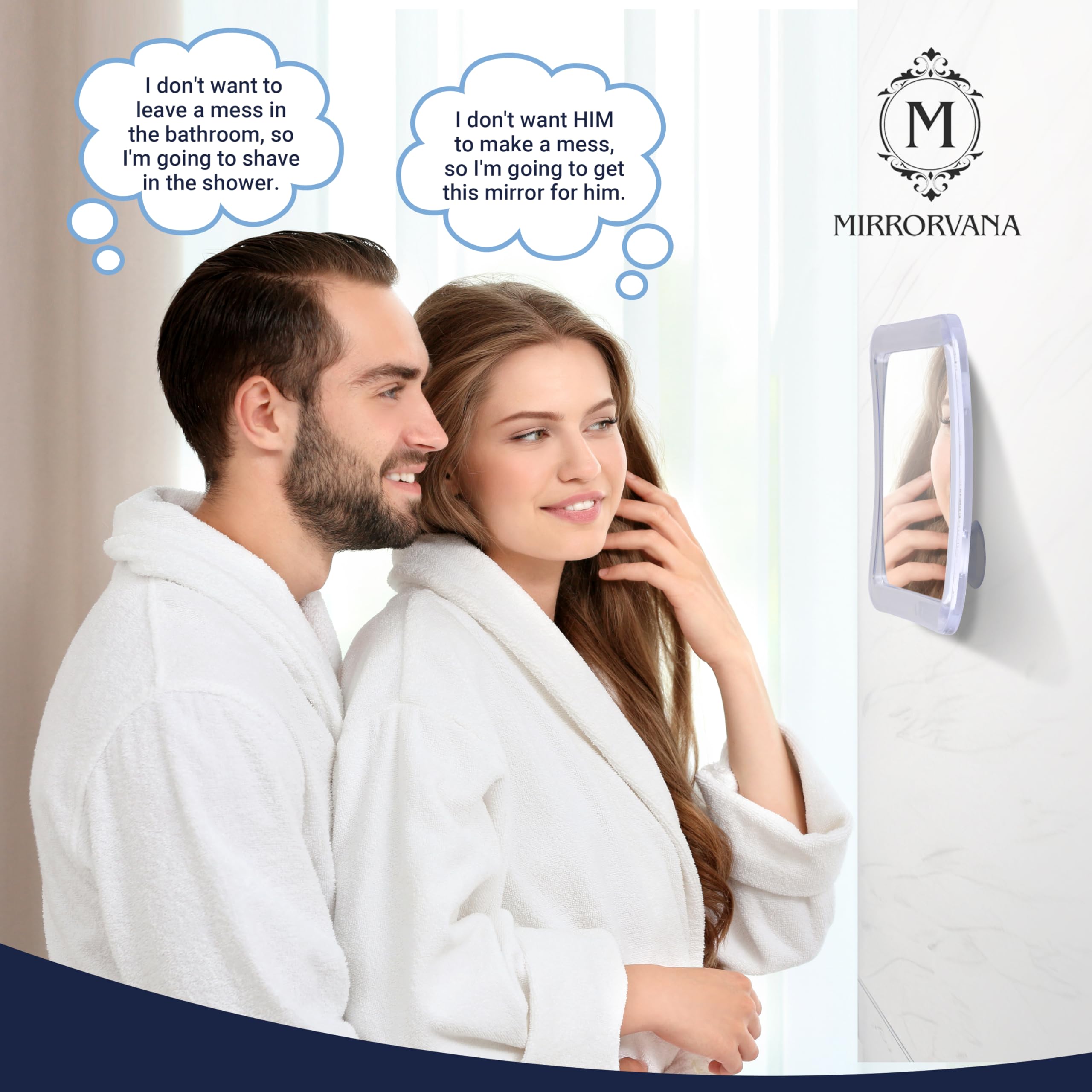Small Travel Fogless Shower Mirror with Suction Cups (Transparent)