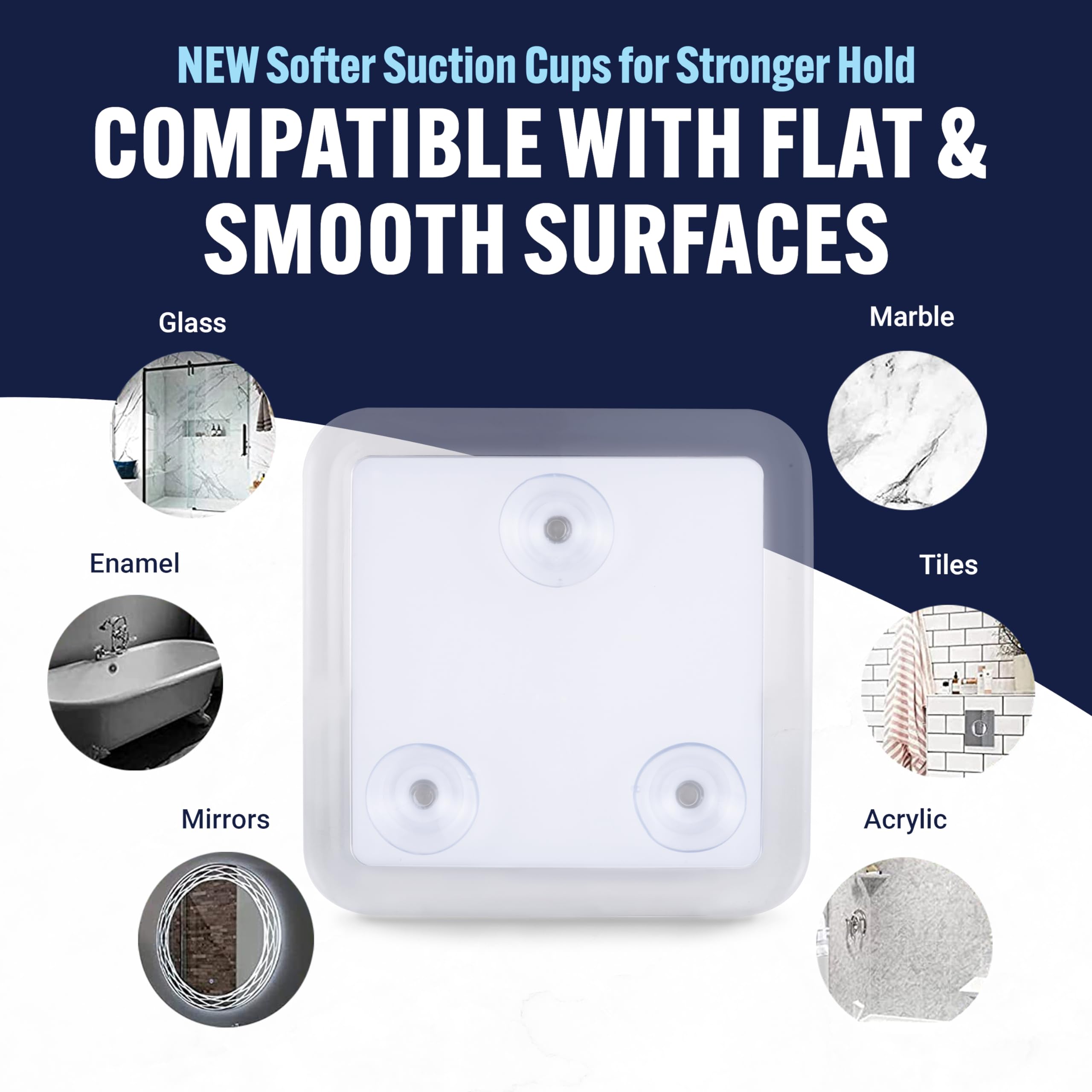 Small Travel Fogless Shower Mirror with Suction Cups (Transparent)