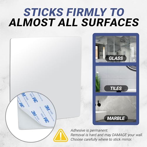 Sticky 3M Adhesive Anti-Fog Shaving Mirror (Square)