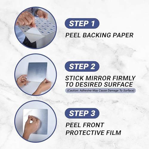 Sticky 3M Adhesive Anti-Fog Shaving Mirror (Square)