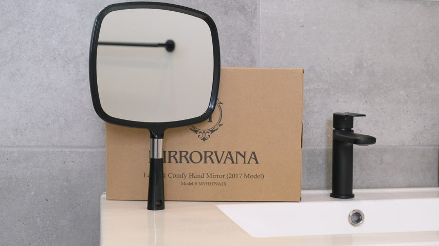 Large Hand Mirror with Comfy Handle, Pack of 5 (Silver)