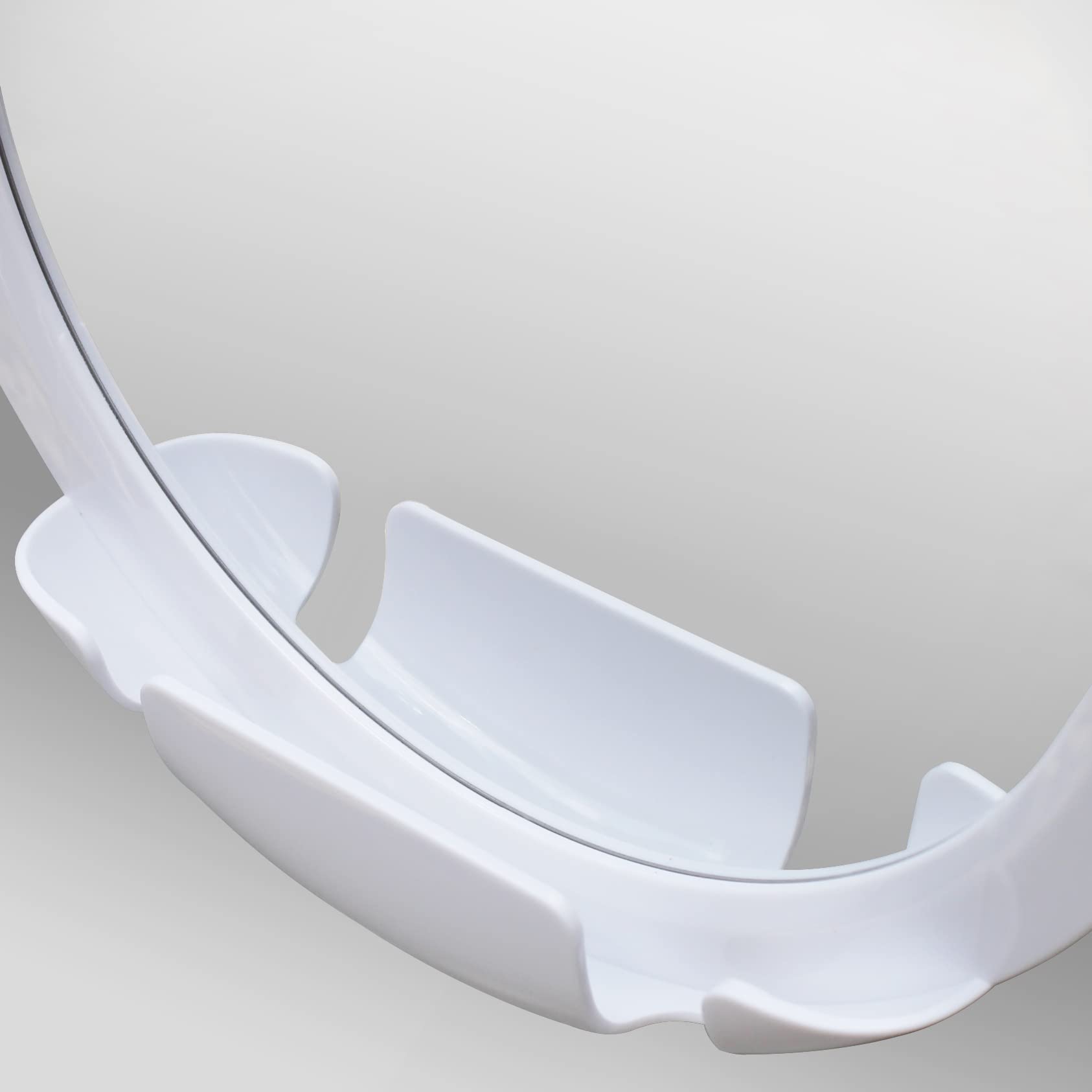 Round Fogless Shower Mirror with Dual Anti-Fog System, Suction Mount, and Razor Holder (White)