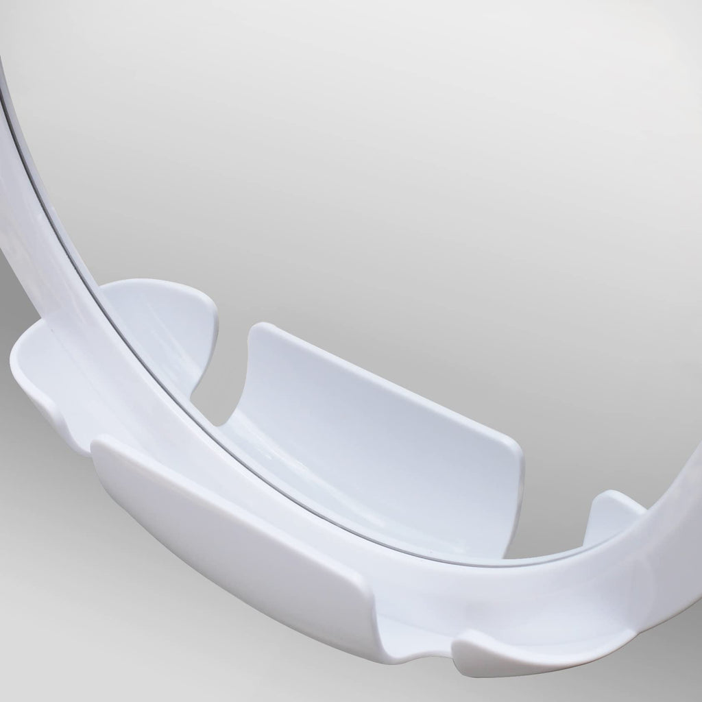 Mirrorvana Fogless Shower Mirror for Shaving with Razor Holder, Dual Anti Fog Design, Shatterproof Surface & 360° Swivel, 8" (White)