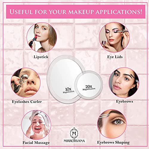 10X & 20X Magnifying Makeup Mirror Set