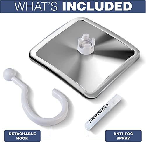 Hangable Fogless Shower Mirror for Shaving (Chrome)