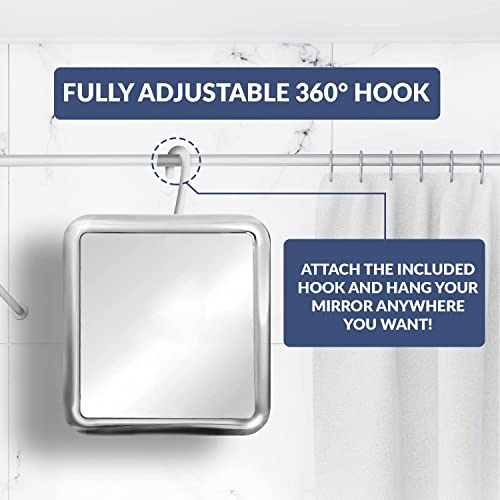 Hangable Fogless Shower Mirror for Shaving (Chrome)