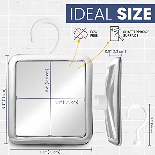 Hangable Fogless Shower Mirror for Shaving (Chrome)