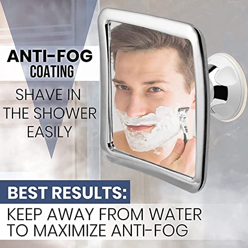 MIRRORVANA Espejo de ducha antivaho doble para afeitar, espejo inastillable  con soporte para maquinilla de afeitar, succión mejorada, giro de 360 –  Yaxa Store