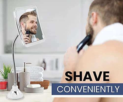 Fogless Shower Mirror with 360° Flexible Gooseneck (Transparent)
