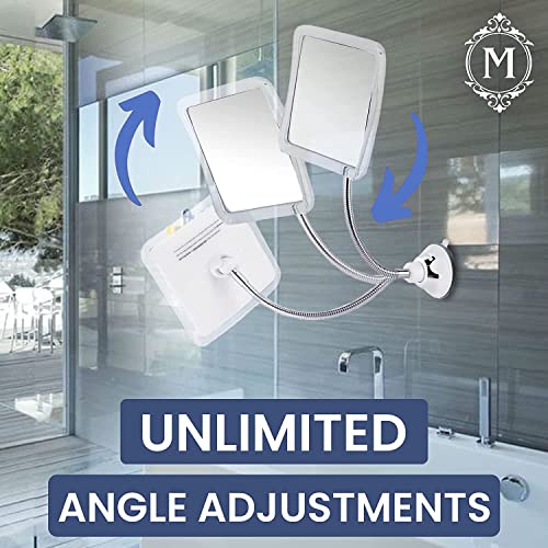 Fogless Shower Mirror with 360° Flexible Gooseneck (Transparent)