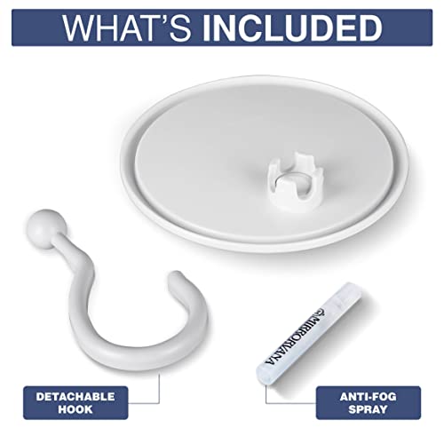 Round Hangable Fogless Shower Mirror (White)