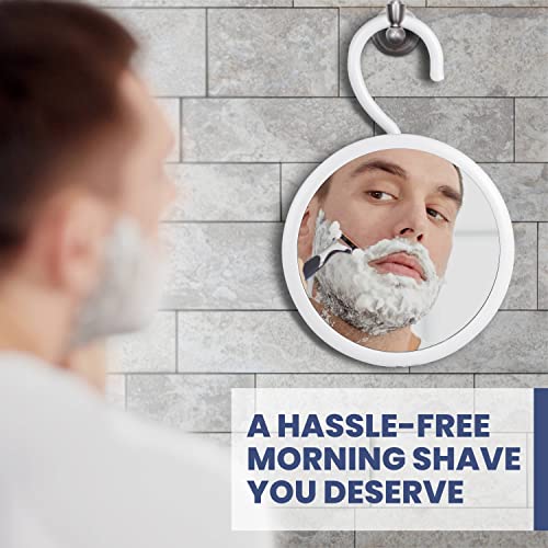 Round Hangable Fogless Shower Mirror (White)