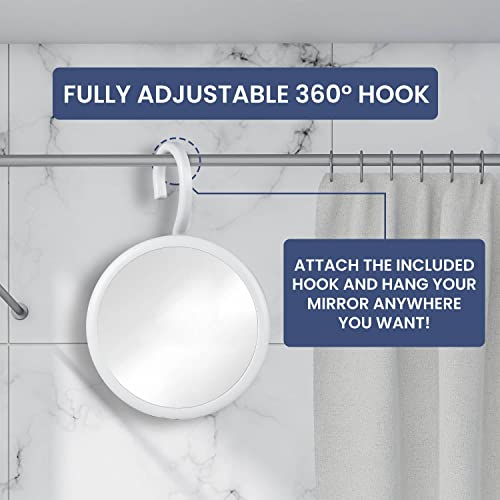Round Hangable Fogless Shower Mirror (White)