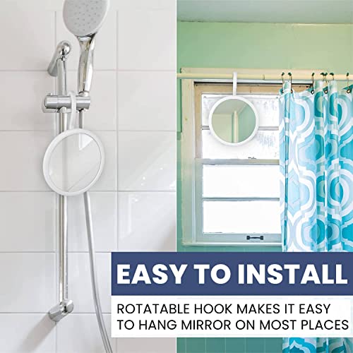 Round Hangable Fogless Shower Mirror (White)