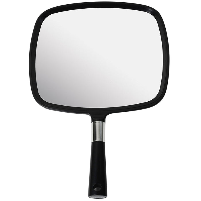 Slip-on Genuine Leather Compact Mirror - Navy Blue Two-Sided Hand Mirror With Gift Box