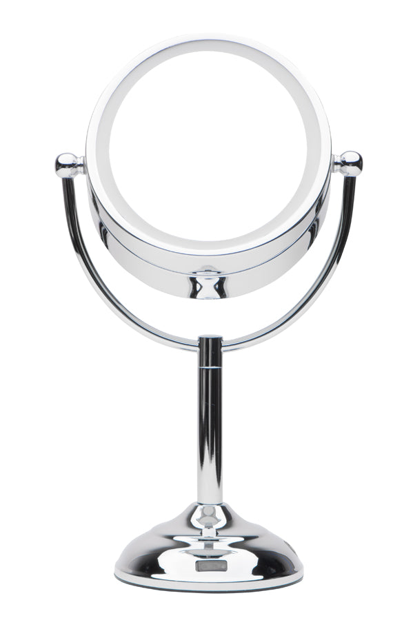 Mirrorvana Oval Sensor Mirror | Motion Sensor-Activated LED Lighted Vanity Makeup Mirror with Dual-Sided 1X and 5X Magnification