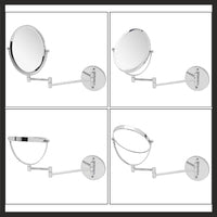 Mirrorvana Oval Wall Mounted Shaving Mirror for Bathroom, Double Sided 5x / 1x Magnifying, 33 cm Extension, 17 cm x 22 cm
