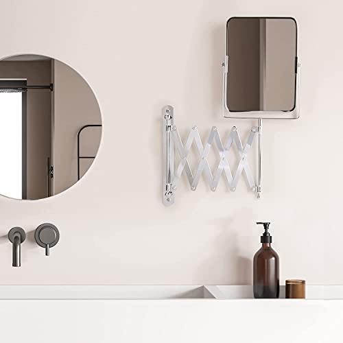 Rectangular Wall Mount Mirror with 11" Extendable Arm, 3X & 1X Magnification