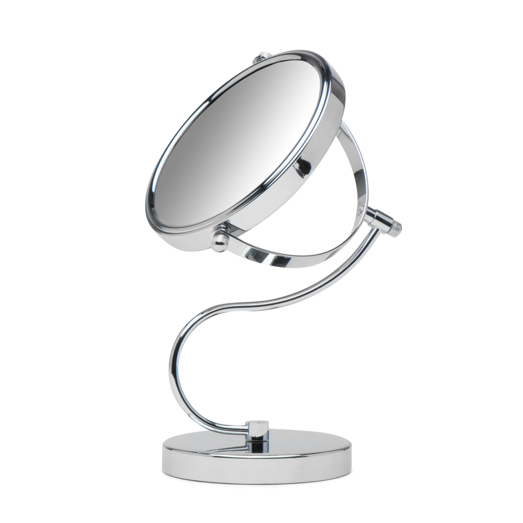 Cute N Curvy Double-Sided Makeup Mirror w/1x 10x Magnification for Vanity Countertop by Mirrorvana, 6-Inch